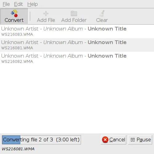 Converting WMAs to MP3 or OGG on Ubuntu GNU/Linux