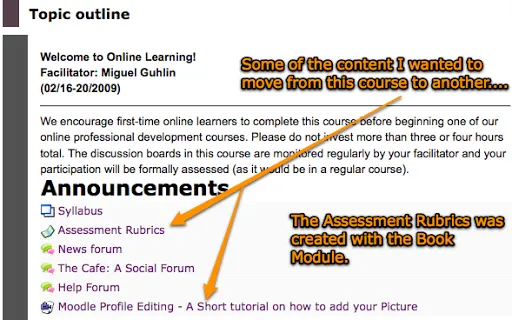 Moodle Tip - Importing Course Content to another Course