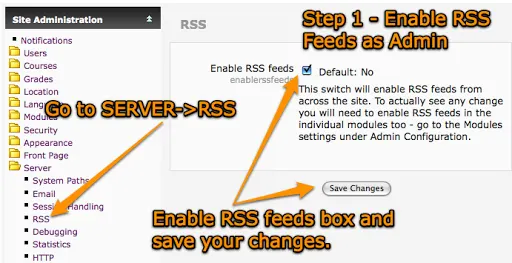 Moodle Tip - 3 RSS Feed Tips