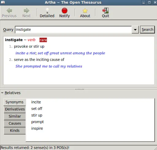 Thesaurus in UbuntuLinux