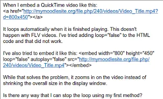 Embedding Single-Play FLV Video in Moodle (Updated)