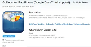 MyNotes - Google Docs goes full-size on Apple iPad