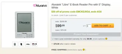 Ebooks and eReaders @Area7TCEA $49.99 ebook reader Aluratek Libre