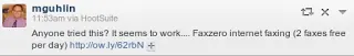 Internet Faxing for Free hellofax faxzero @crafty184 @kevinsavetz @dmantz7 @rkiker