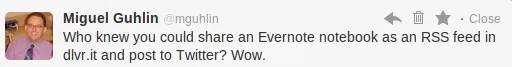 Share Evernote Notebooks to Twitter and Facebook