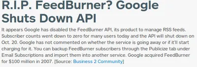 Goodbye, Feedburner!
