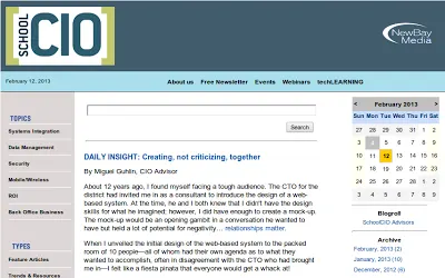 SchoolCIO Daily Insight - Creating, not criticizing, together