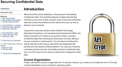 Draft of an Online Course - Securing Confidential Data encryption aescrypt