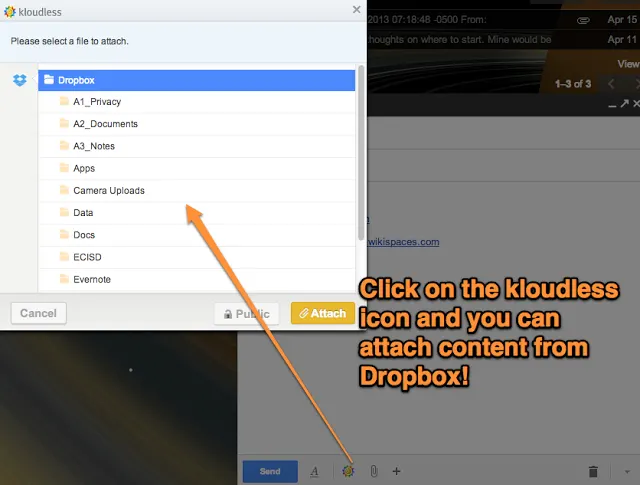 Get/Save Gmail Attachments to Dropbox - Kloudless Chrome Extension