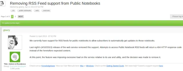 Just Doesn't Hold Water - Evernote and RSS Feeds Not Available edchat edtechchat conspiracy