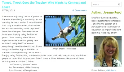 Inviting Others to Tweet Tweet @jeannereed1