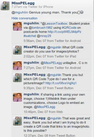 Genius Anatomy of a Twitter Tutorial - QR Codes @misspelegg