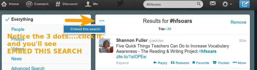 Embedding Twitter Searches on a Web Site
