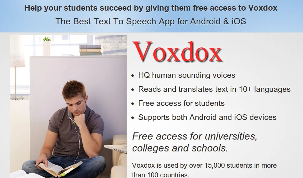 Free for Education - Voxdox iPad app Text2Speech