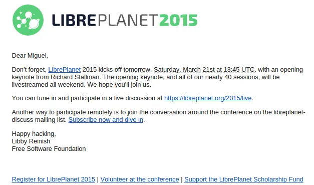 Free Online Conference - LibrePlanet
