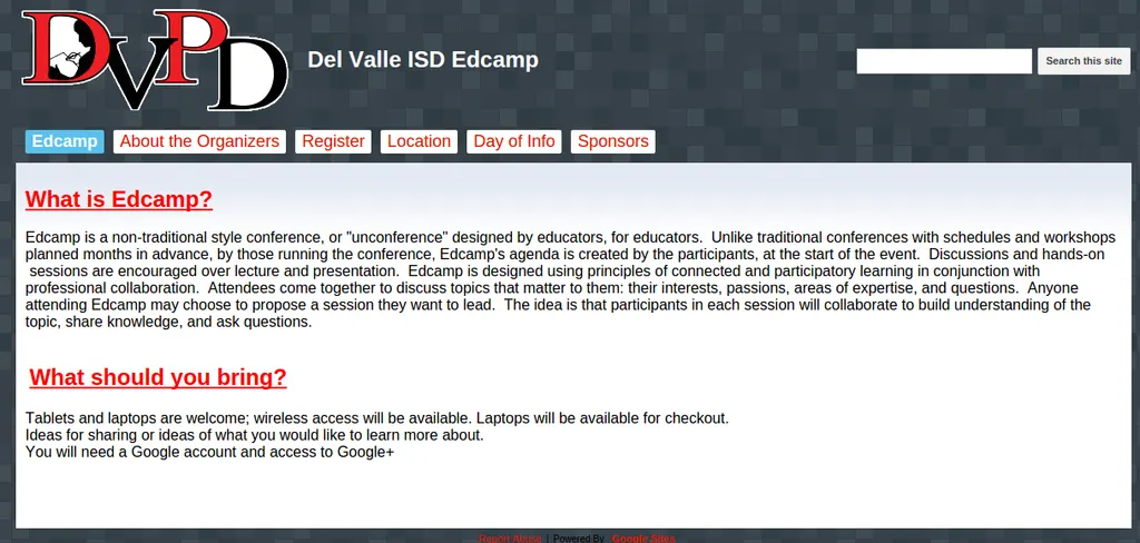 Web Site Feature: Del Valle ISD edcamp Event 2014