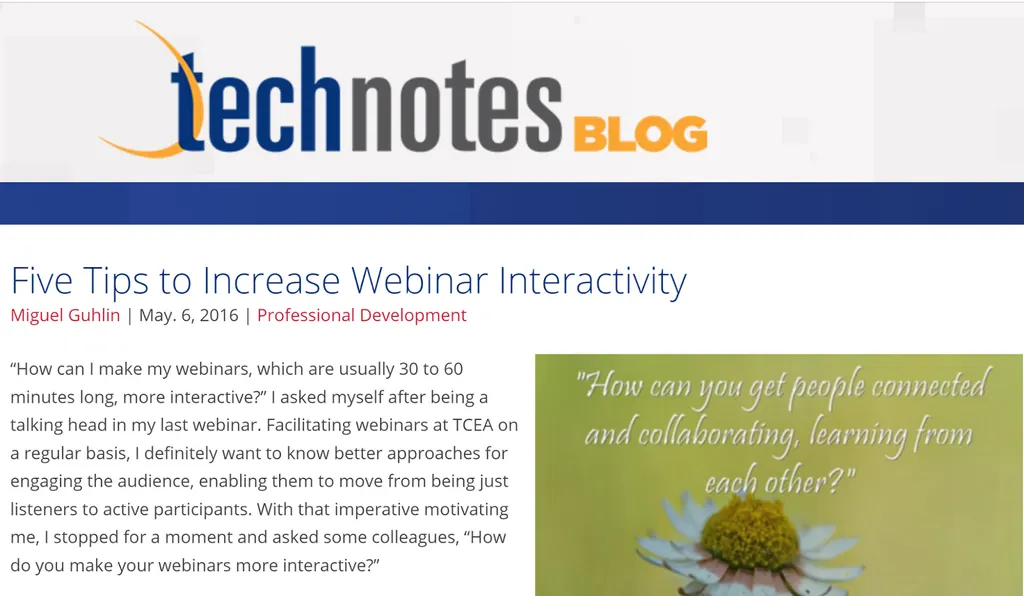 Five Tips to Increase Webinar Interactivity