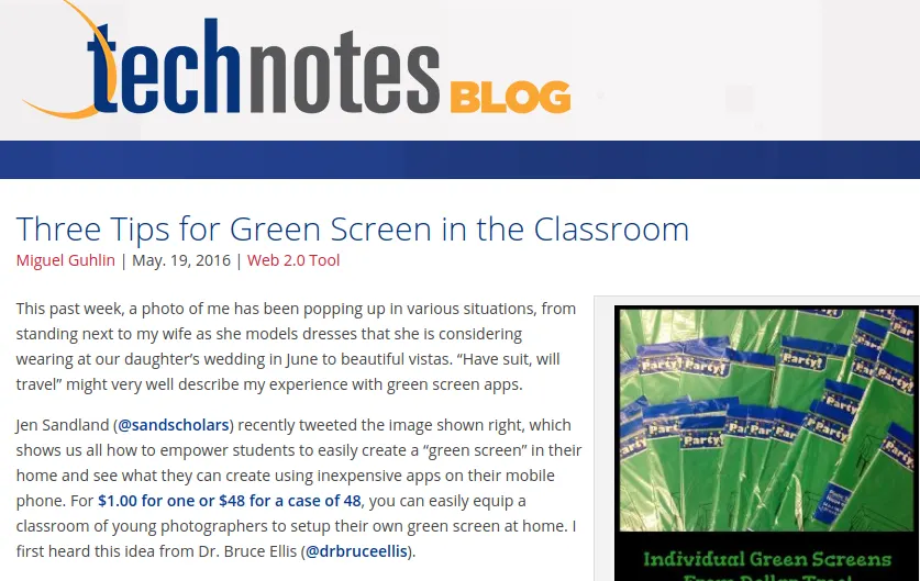 3 Tips for Green Screen in the Classroom android iOS @sandscholars