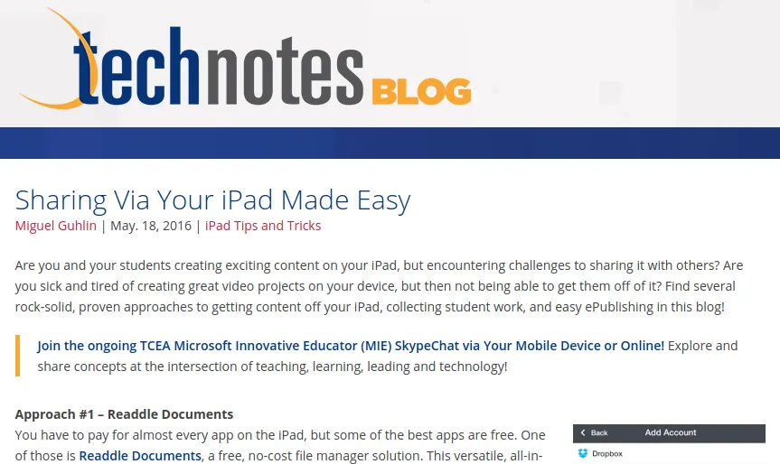 Sharing Made Easy via Your iPad iOS