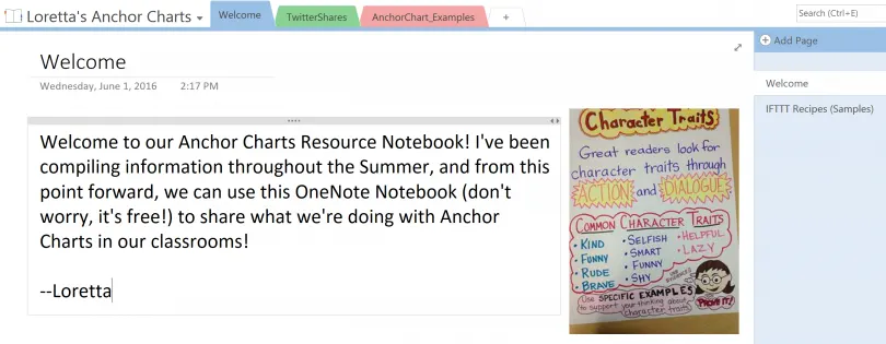 InfoManagement: Curating and Sharing onenoteedu msftedu anchorcharts