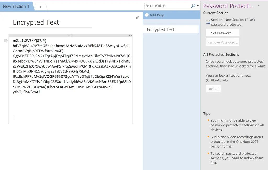 Encrypting OneNote Pages and Sections free onlineconference