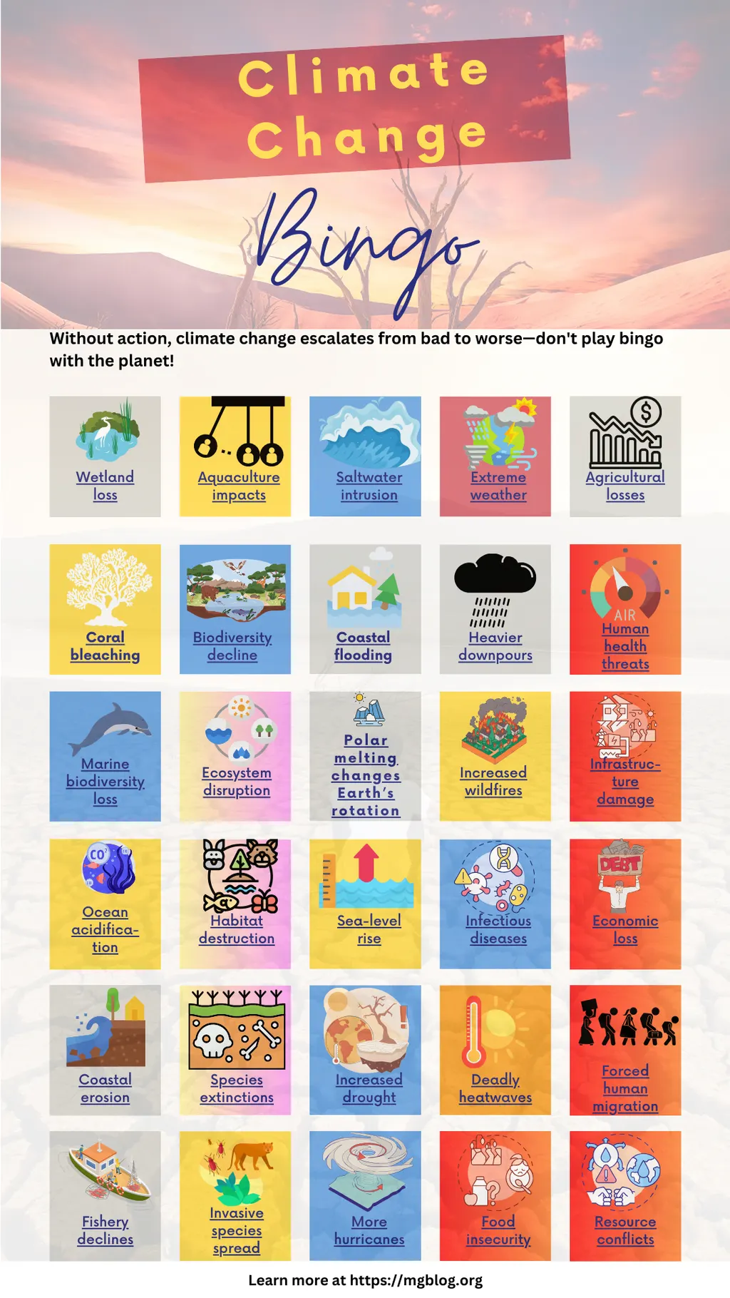 Play Climate Change Bingo - AI ClimateChange Education mgshare