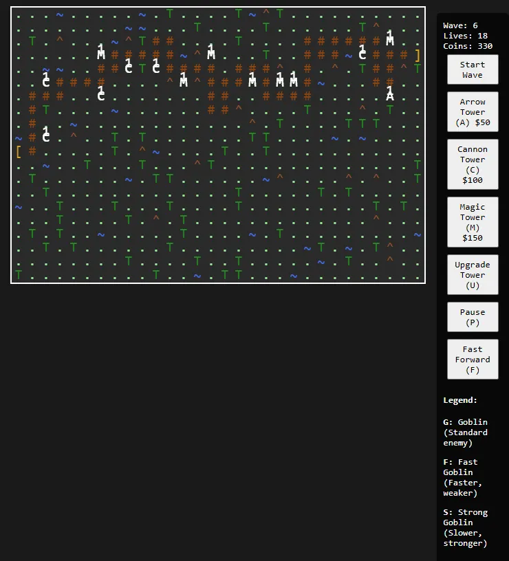 AI Coded Game - Tower Defense