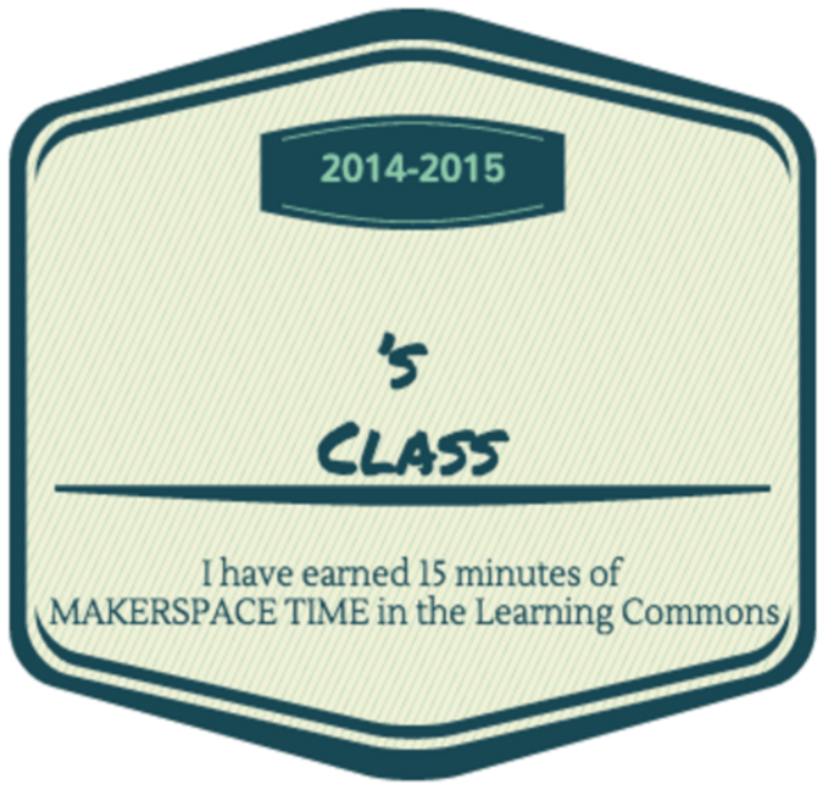 Makerspace time earned