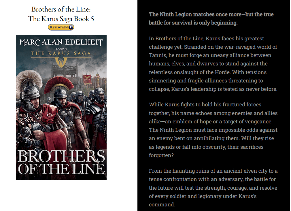 Screenshot of https://www.maenovels.com/brothers-of-the-line-the-karus-saga-book-5/